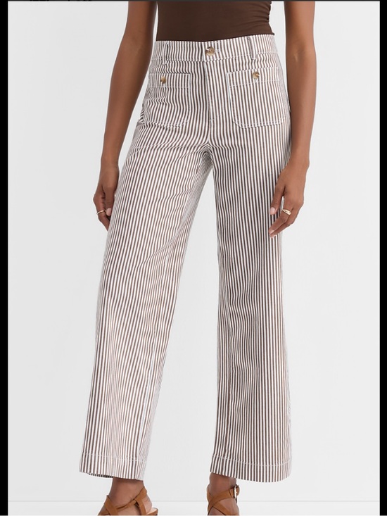 LOFT Pants - New LOFT 31 / 12 High Waist Flare leg Crop Pants in Stripe